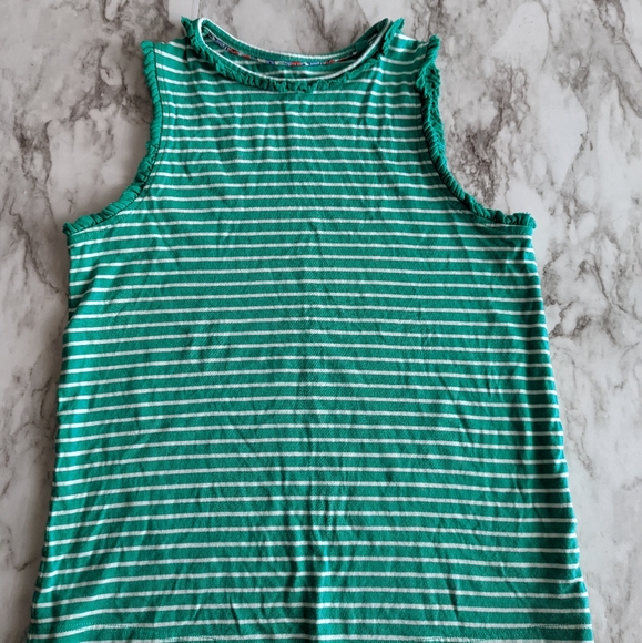 Mini Boden Green Stripe Sleeveless Shirt Tank Top - Picture 1 of 6
